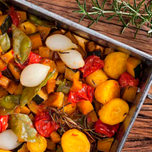 Legumes assados c/ arroz