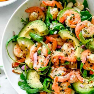 Salada de camarão c/ abacate