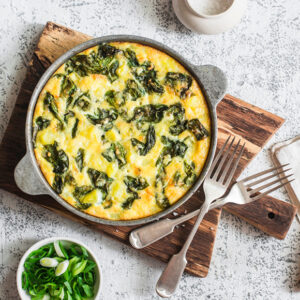 Quiche de salmão e espinafres