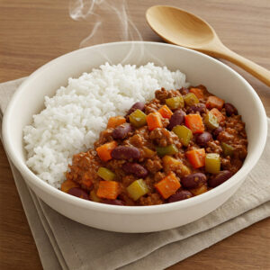 Chilli de legumes c/ arroz
