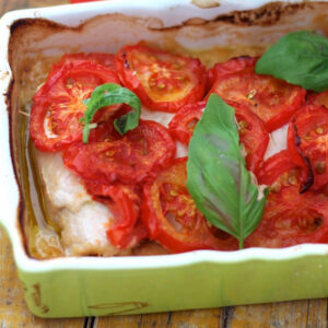 Bifinhos de frango gratinados c/ tomate cherry