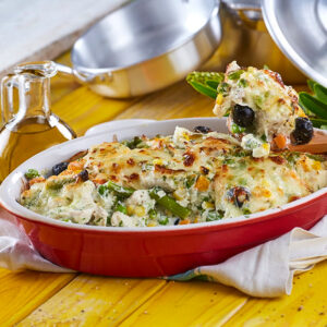 Gratinado de grão e legumes