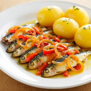 Carapauzinhos de escabeche c/ batata cozida