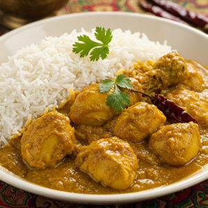 Caril de frango c/ arroz basmati