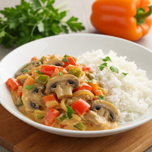 Strogonoff de legumes c/ arroz