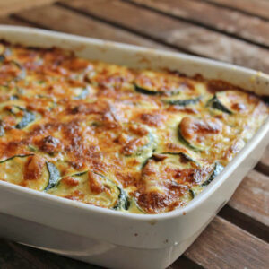 Courgette gratinada c/ arroz basmati