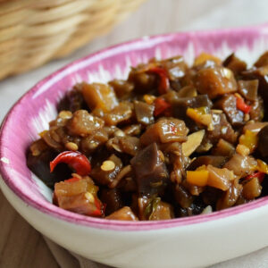 Beringela à champignon c/ arroz basmati