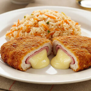 Cordon Bleu c/ Arroz de Cenoura